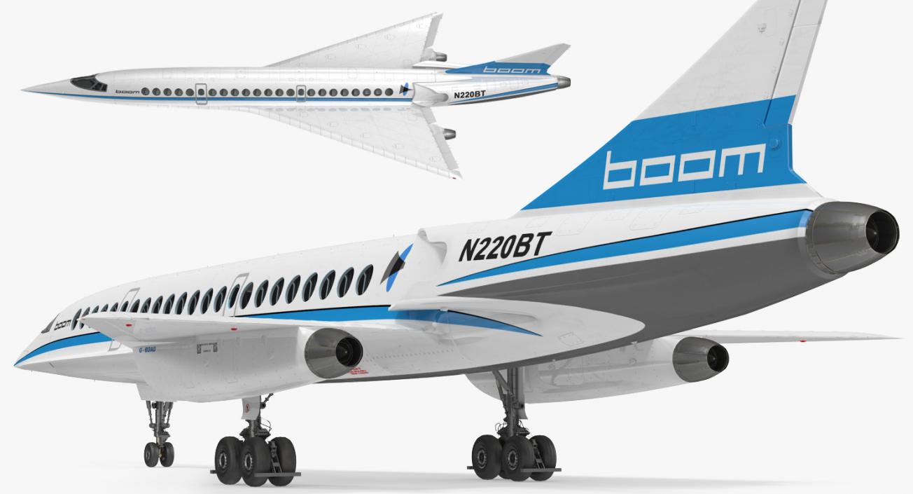 3D Boom Supersonic Jet Rigged