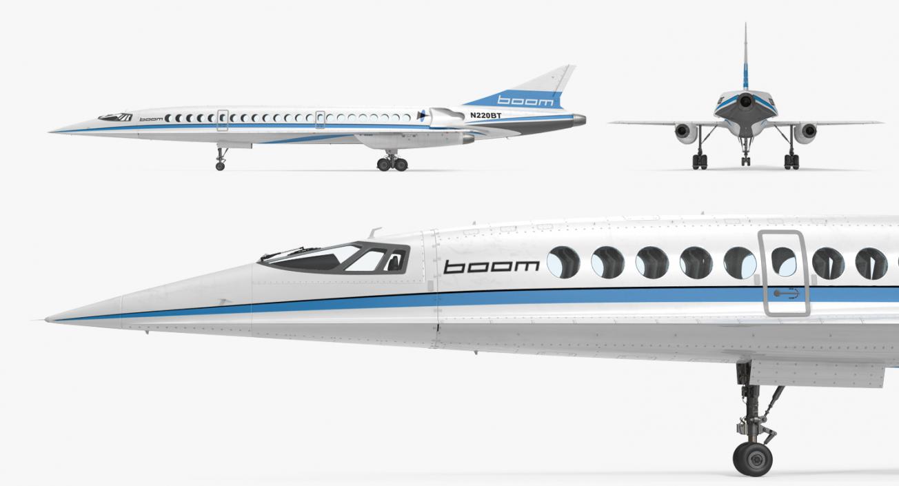 3D Boom Supersonic Jet Rigged