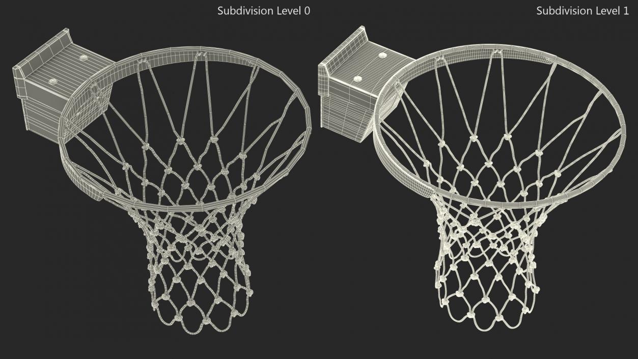 Basketball Hoop and Net Spalding 3D