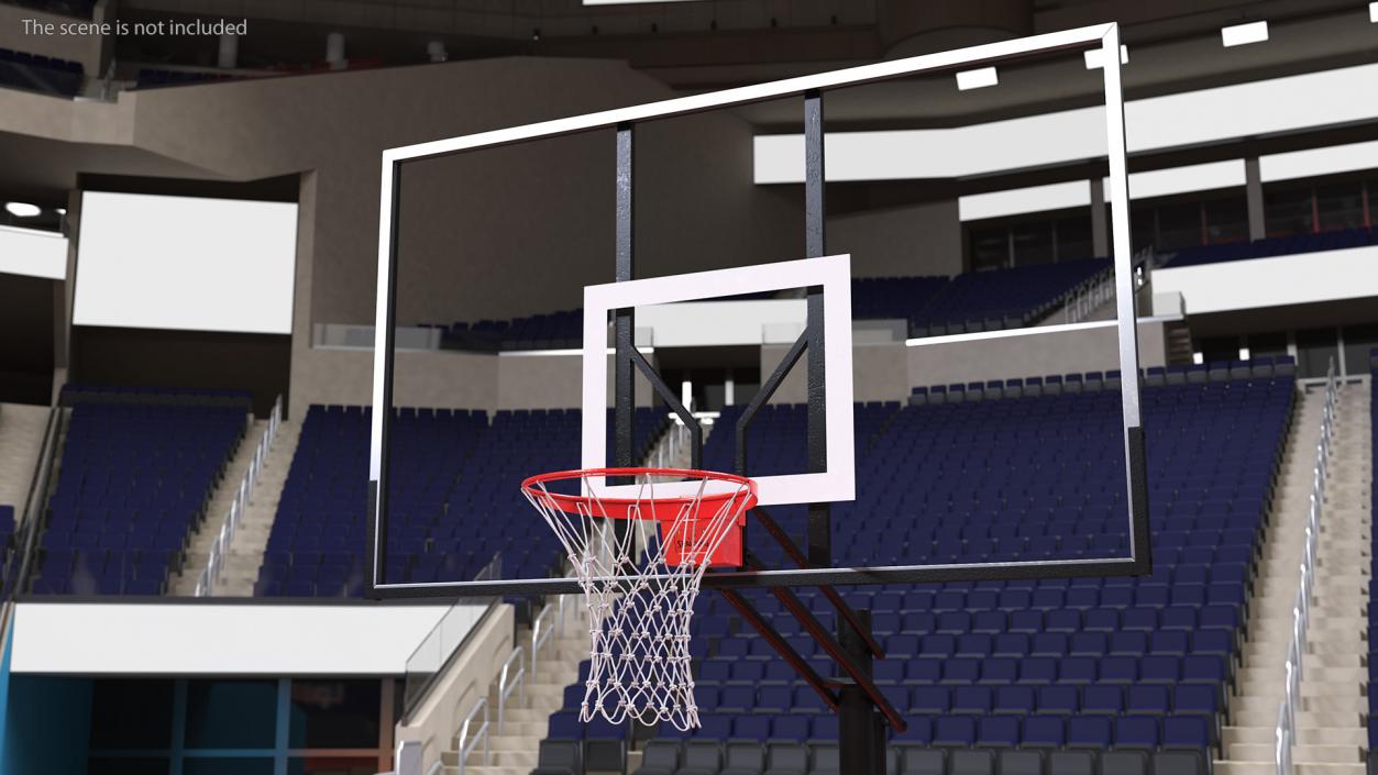 Basketball Hoop and Net Spalding 3D