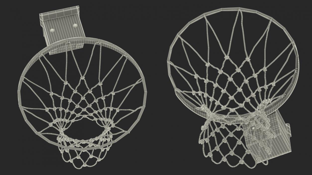 Basketball Hoop and Net Spalding 3D