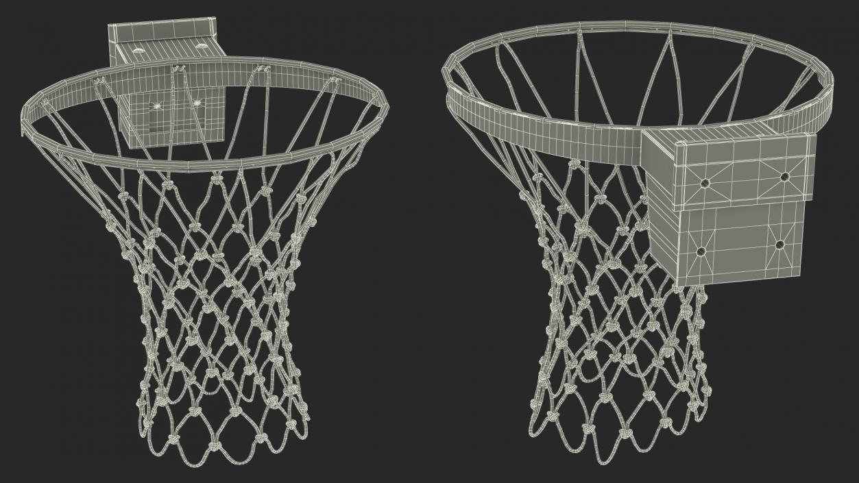 Basketball Hoop and Net Spalding 3D