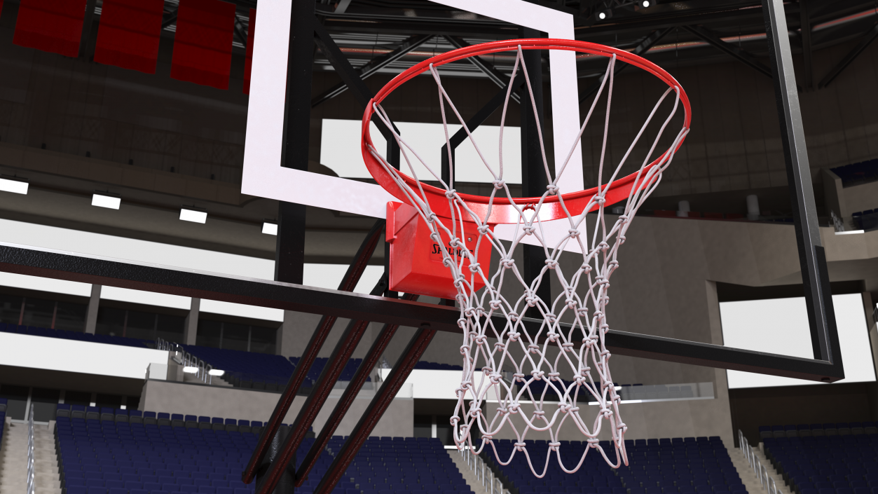 Basketball Hoop and Net Spalding 3D