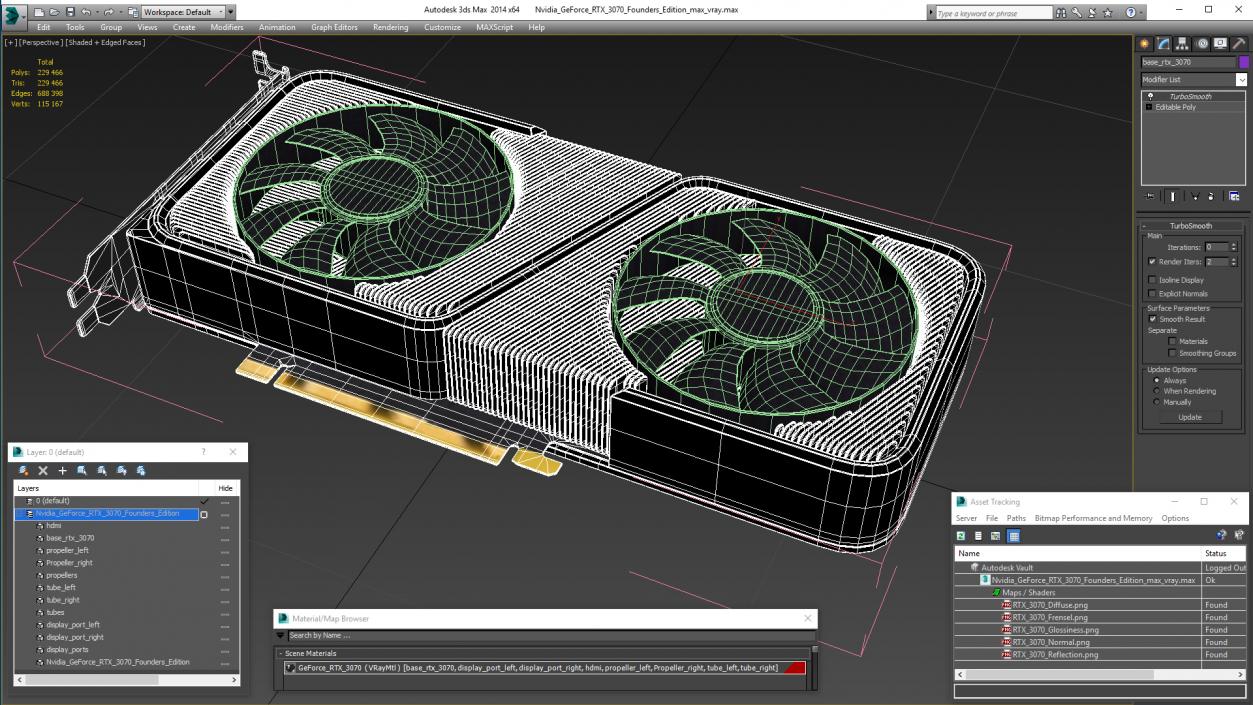 3D model Nvidia GeForce RTX 3070 Founders Edition