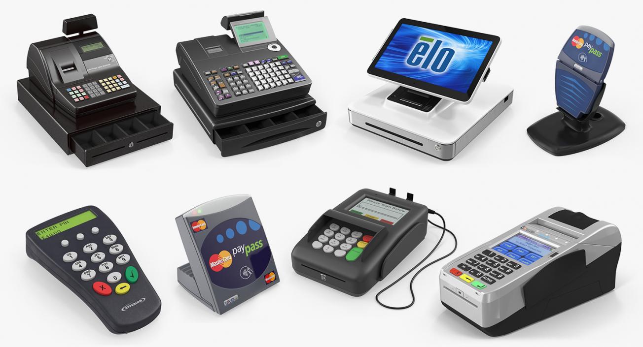 Cash Registers and Card Terminals Collection 3D model