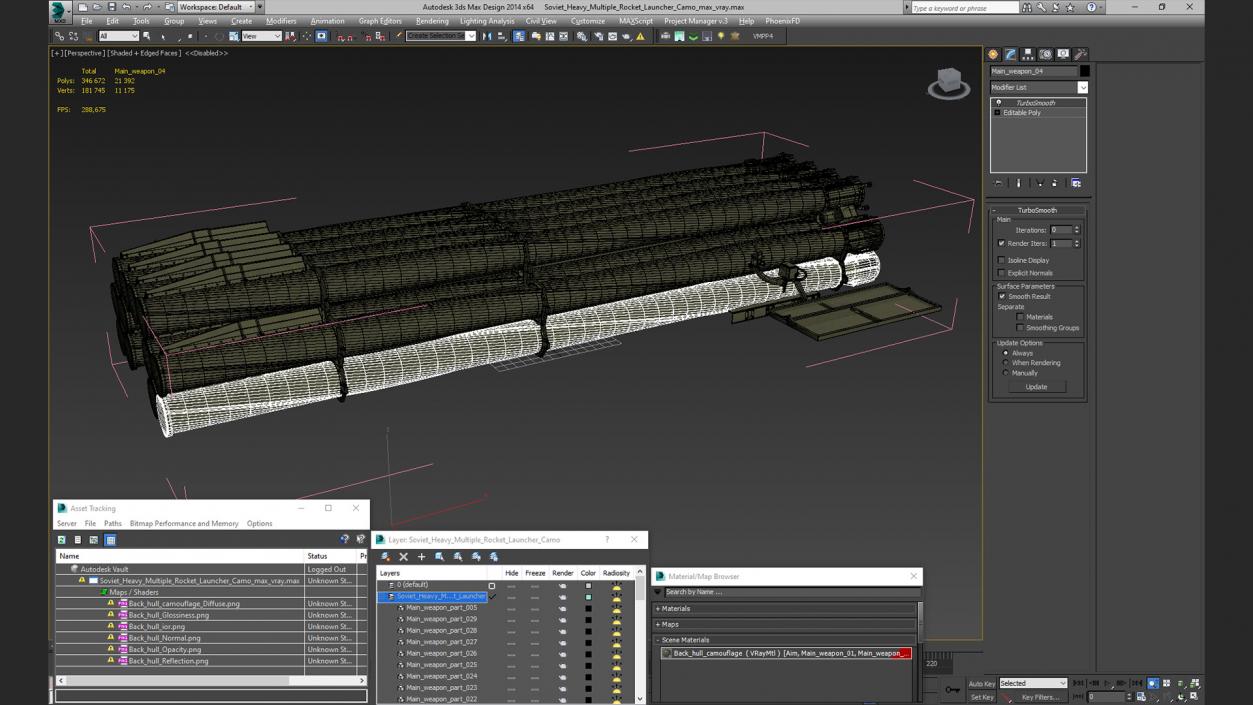 Soviet Heavy Multiple Rocket Launcher Camo 3D