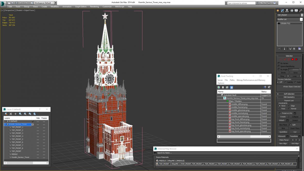 3D Kremlin Saviour Tower