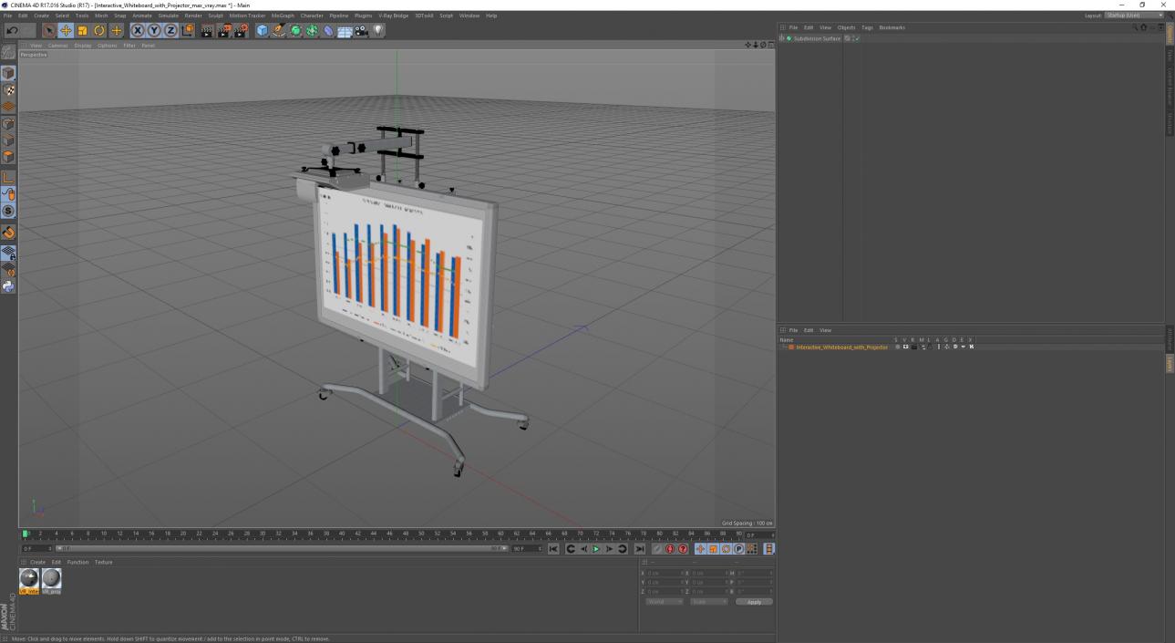 Interactive Whiteboard with Projector 3D