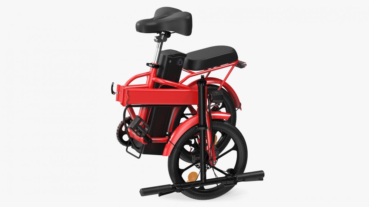 Red Electric Bike Folded 3D model