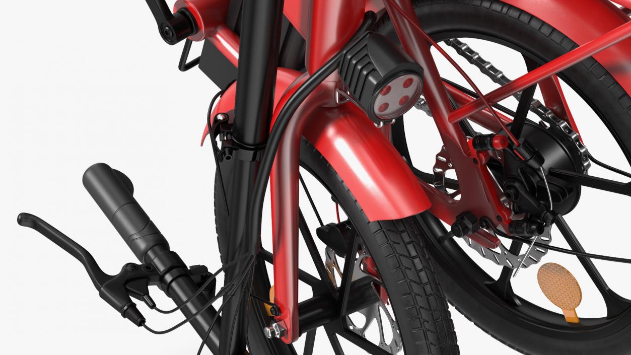 Red Electric Bike Folded 3D model