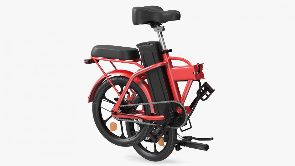 Red Electric Bike Folded 3D model