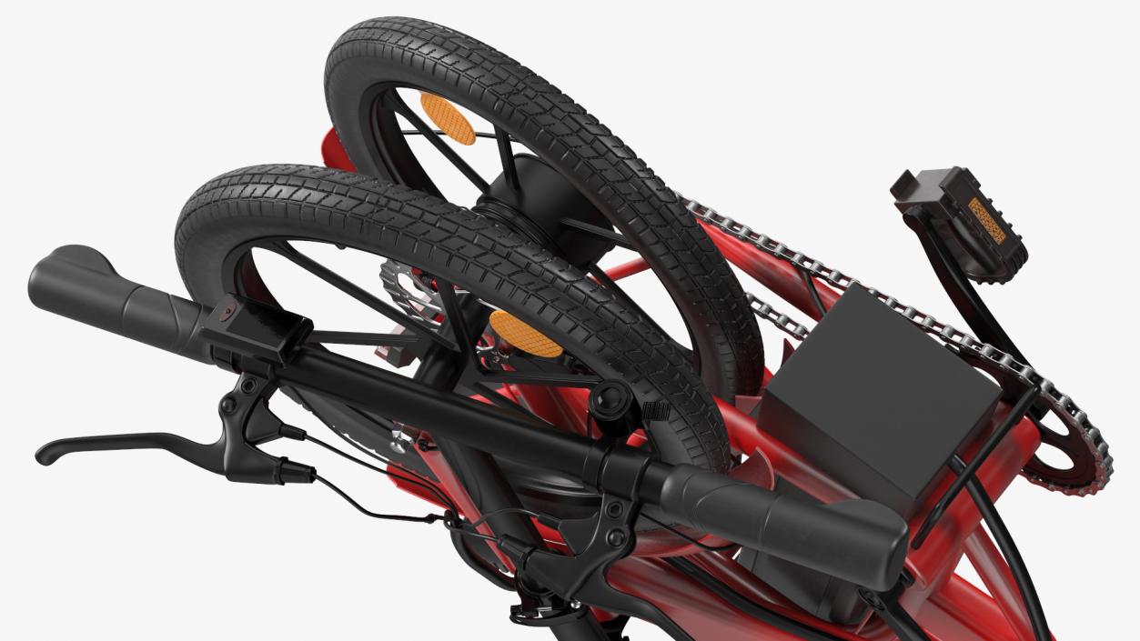 Red Electric Bike Folded 3D model