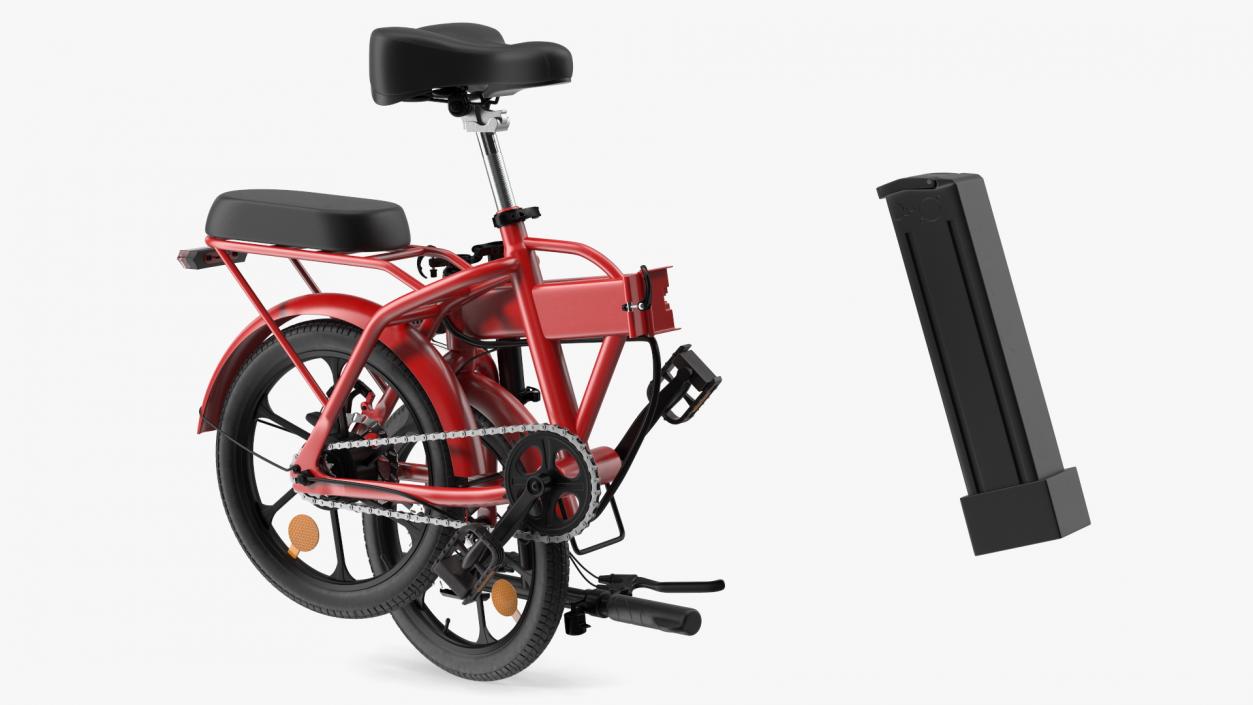 Red Electric Bike Folded 3D model