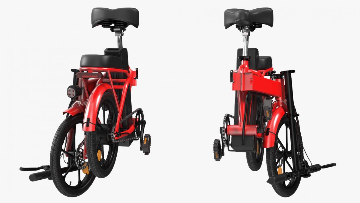 Red Electric Bike Folded 3D model