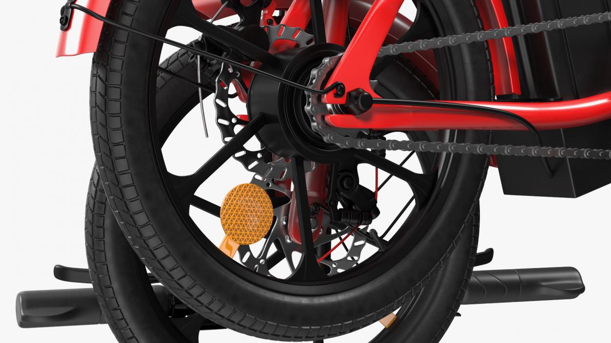 Red Electric Bike Folded 3D model