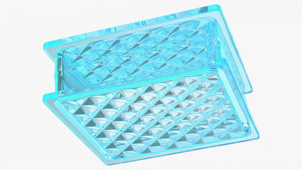 Blue Glass Block Diamond Pattern 3D