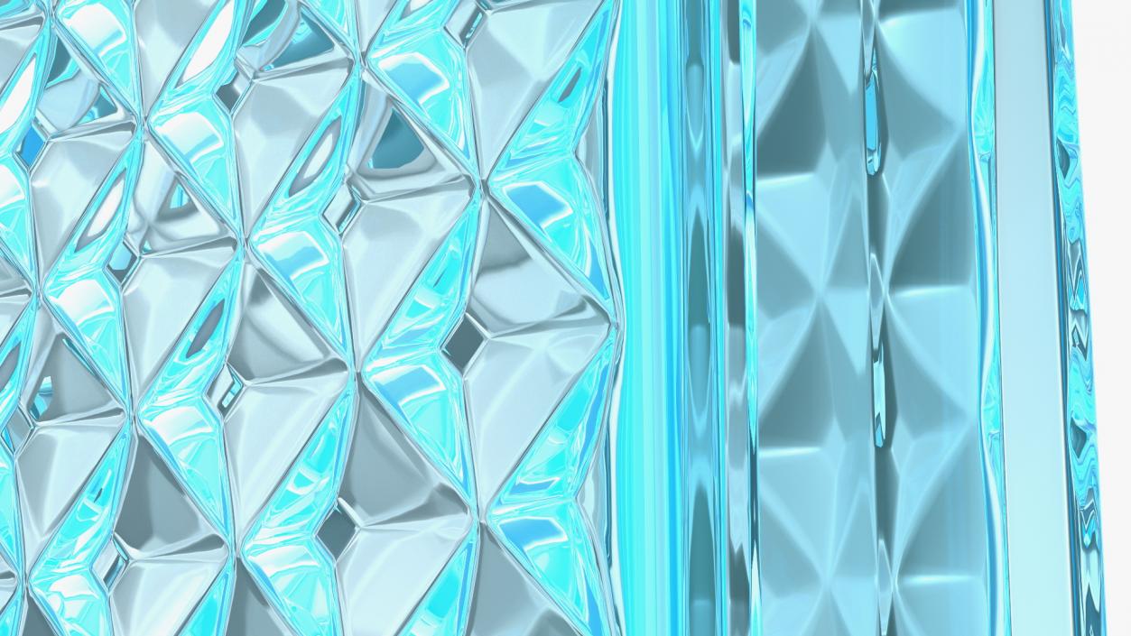 Blue Glass Block Diamond Pattern 3D