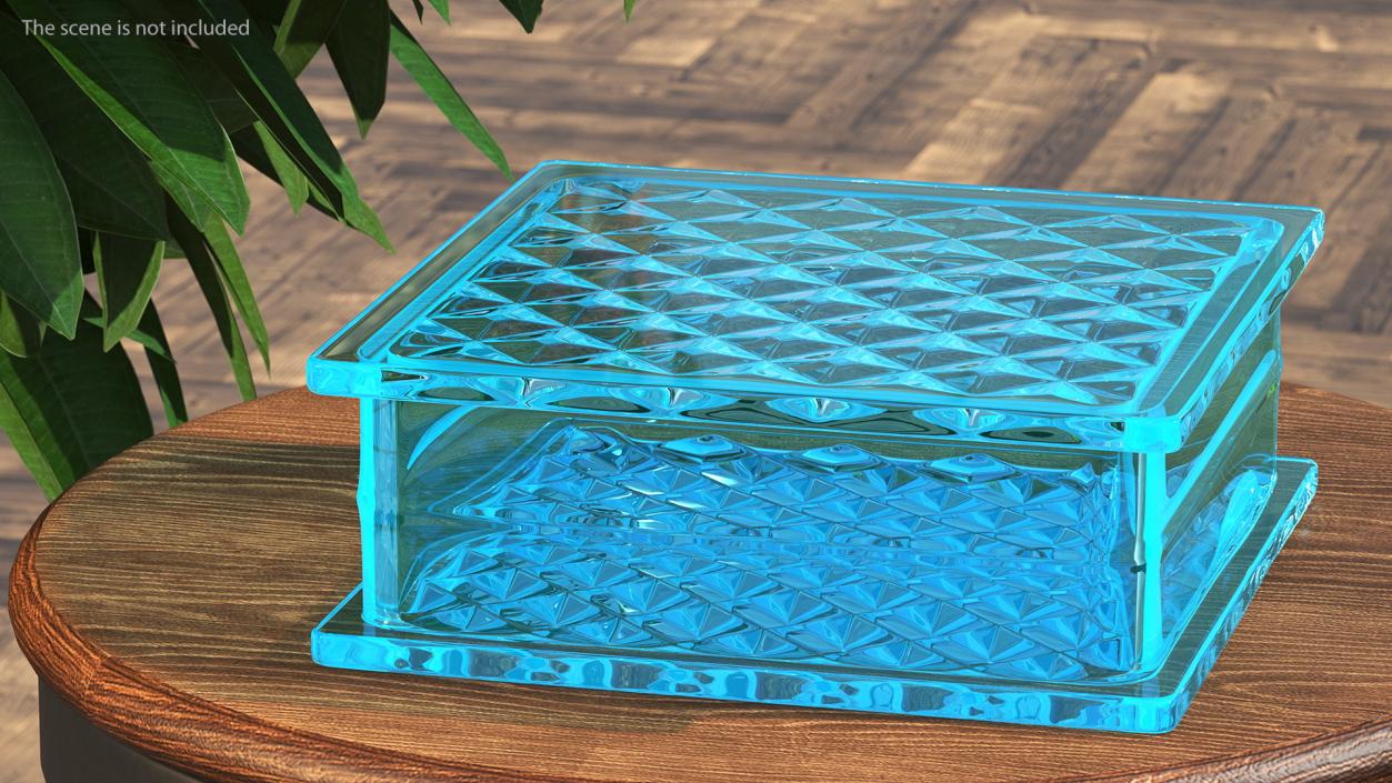 Blue Glass Block Diamond Pattern 3D