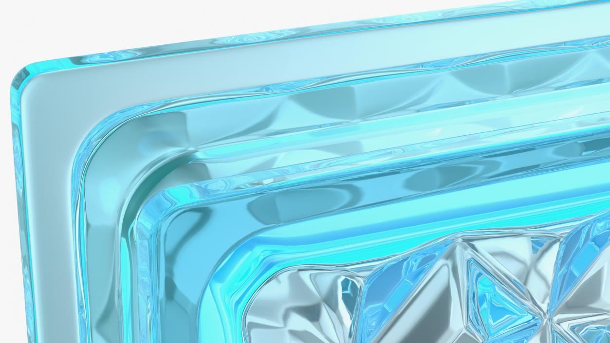 Blue Glass Block Diamond Pattern 3D