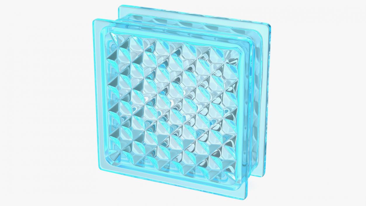 Blue Glass Block Diamond Pattern 3D