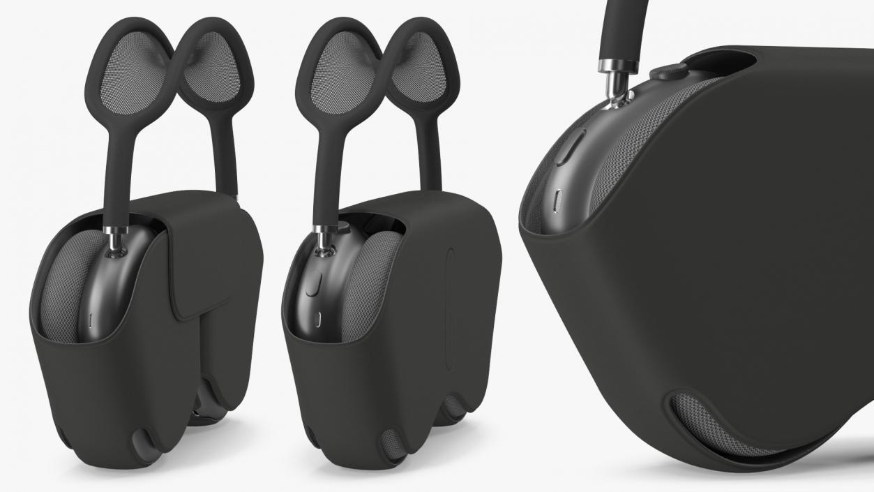 Space Grey AirPods Max with Case 3D