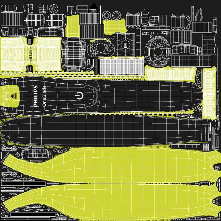 3D Philips OneBlade Trimmer Yellow