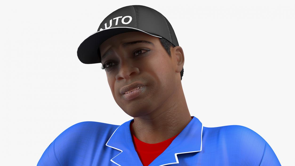 3D model Light Skin Black Auto Mechanic