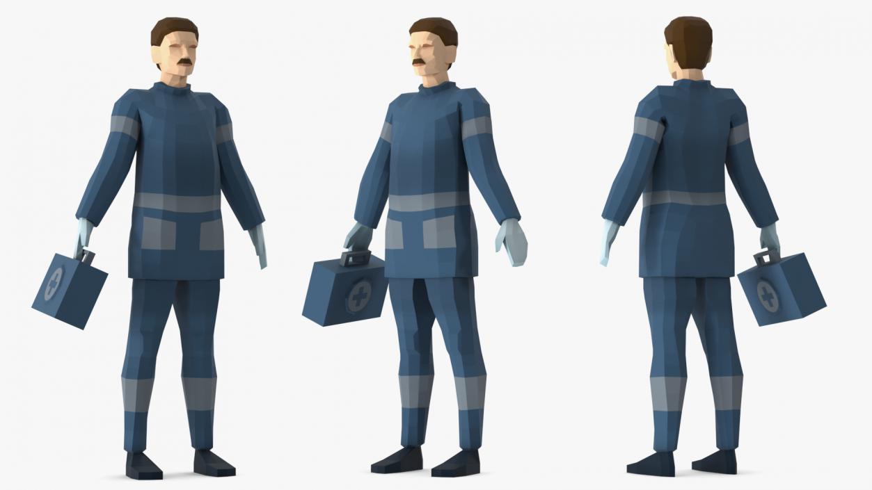 3D Low Poly Paramedic model