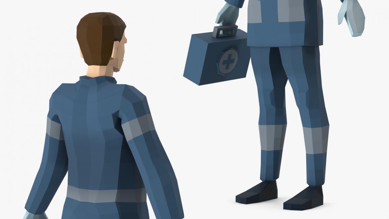 3D Low Poly Paramedic model