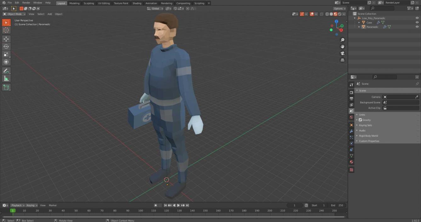 3D Low Poly Paramedic model