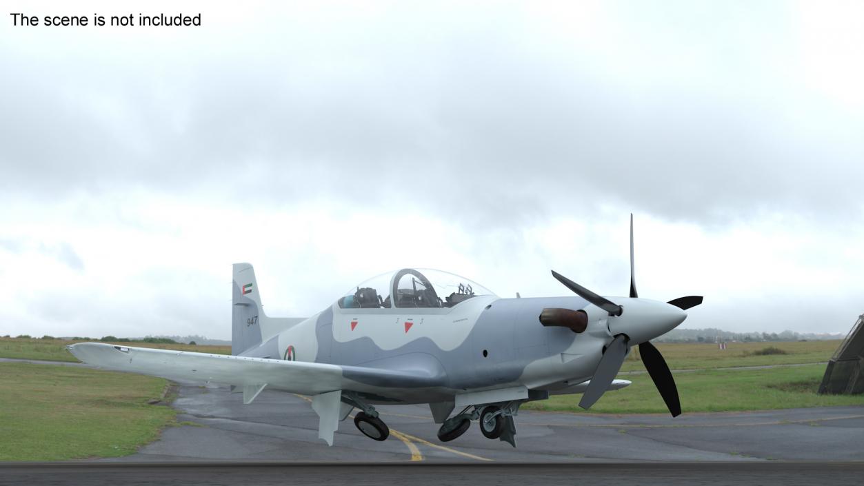 Training Aircraft Pilatus PC-21 Grey Rigged for Cinema 4D 3D