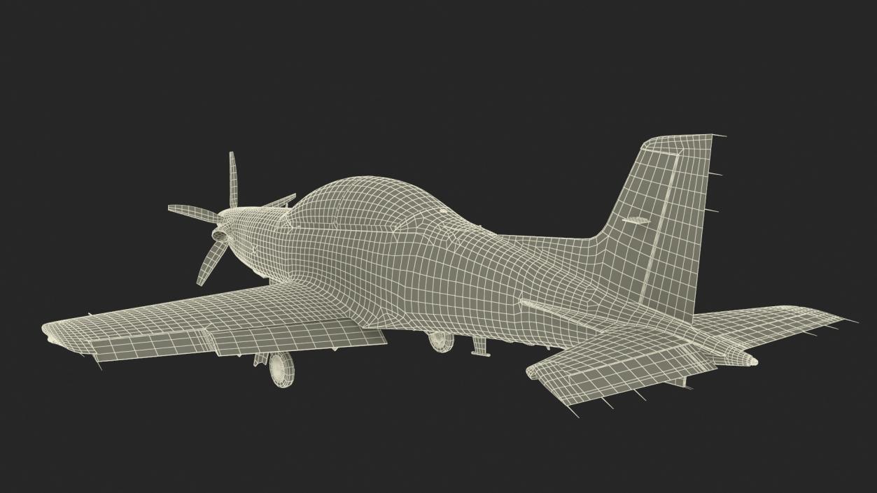 Training Aircraft Pilatus PC-21 Grey Rigged for Cinema 4D 3D