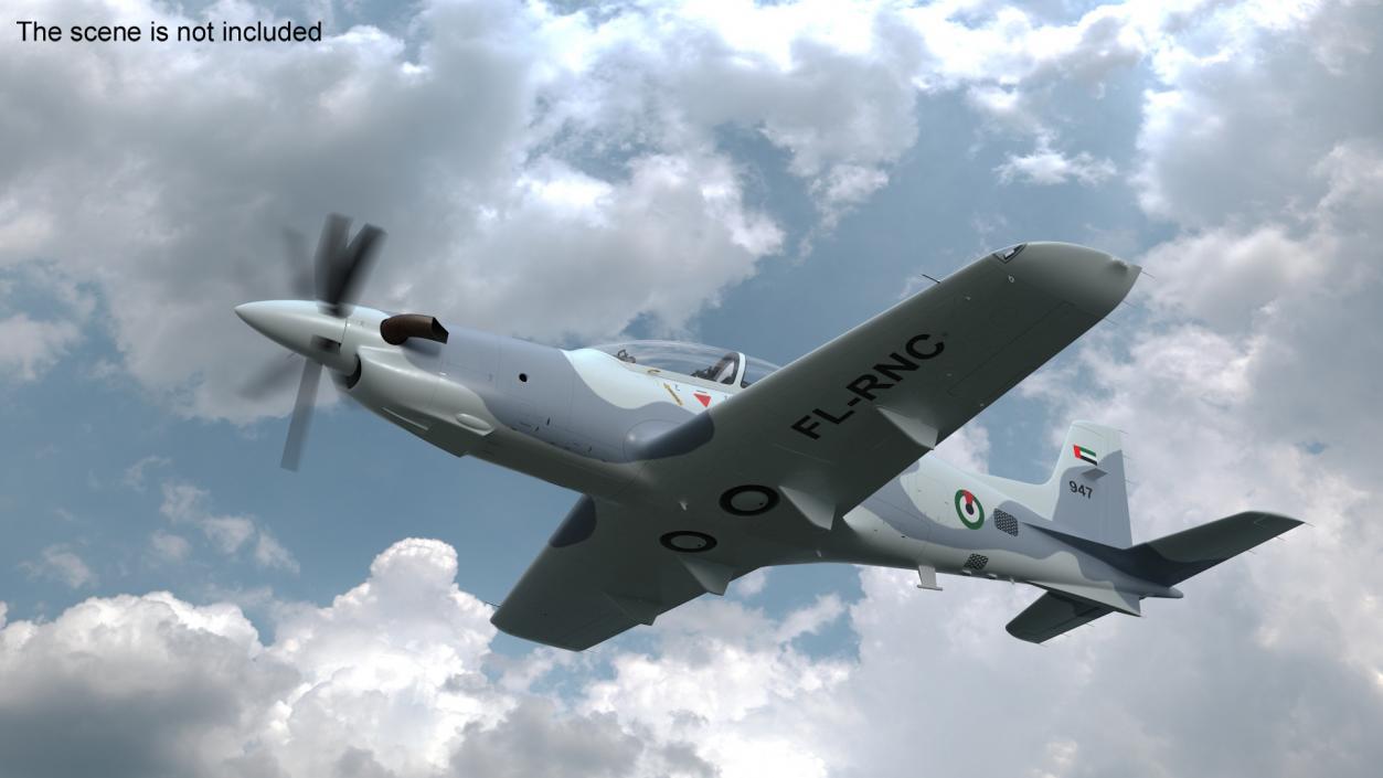 Training Aircraft Pilatus PC-21 Grey Rigged for Cinema 4D 3D