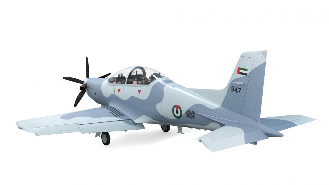 Training Aircraft Pilatus PC-21 Grey Rigged for Cinema 4D 3D