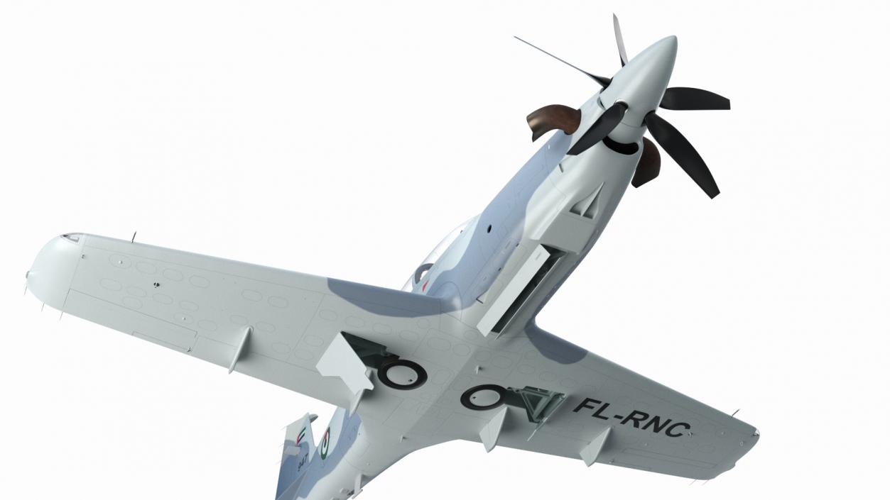 Training Aircraft Pilatus PC-21 Grey Rigged for Cinema 4D 3D