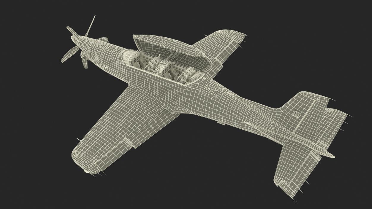 Training Aircraft Pilatus PC-21 Grey Rigged for Cinema 4D 3D