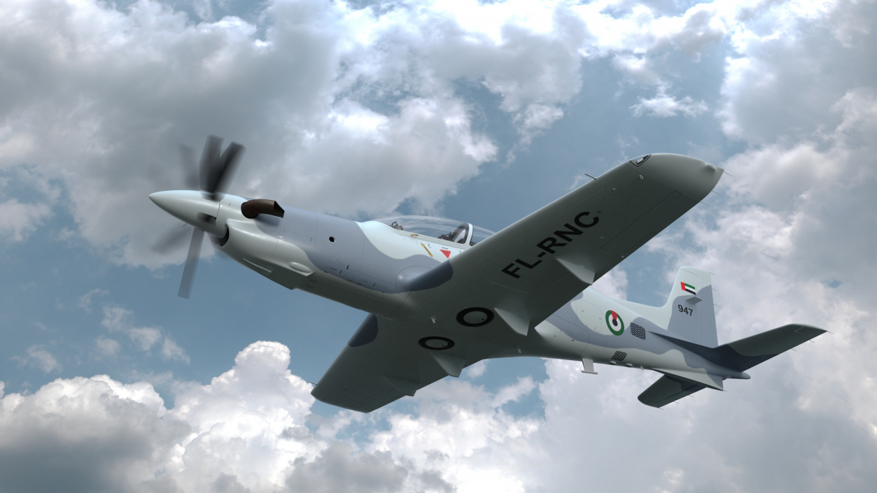 Training Aircraft Pilatus PC-21 Grey Rigged for Cinema 4D 3D