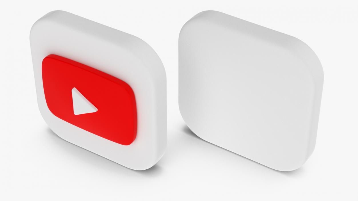 3D model YouTube Social Media Icon