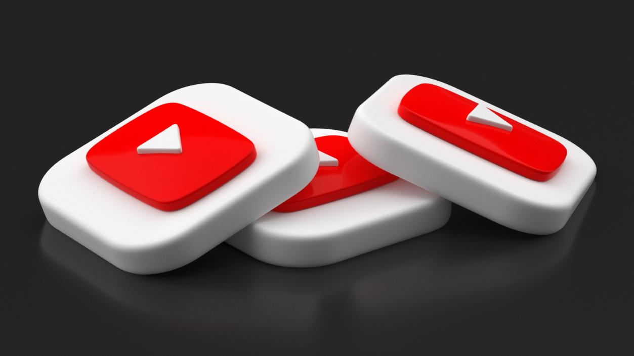 3D model YouTube Social Media Icon