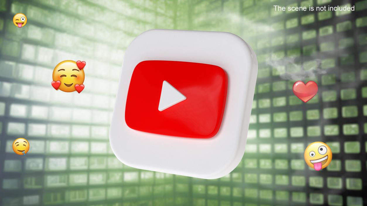 3D model YouTube Social Media Icon