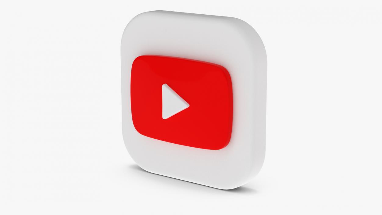 3D model YouTube Social Media Icon