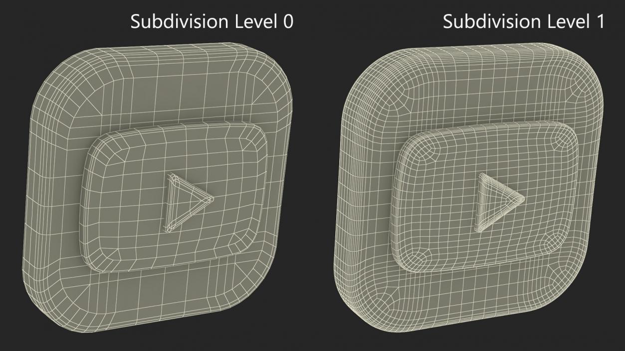 3D model YouTube Social Media Icon