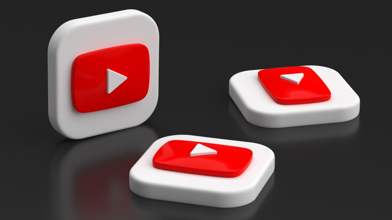 3D model YouTube Social Media Icon