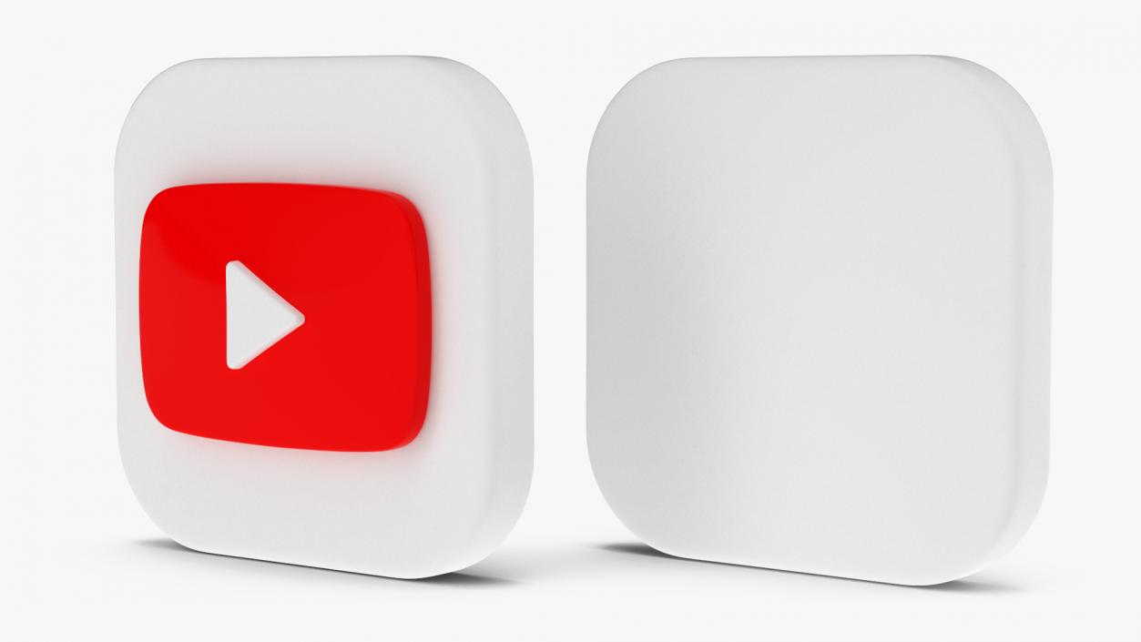 3D model YouTube Social Media Icon