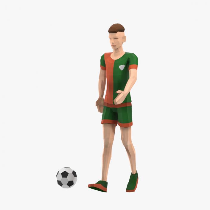 3D model Football Player Low Poly Rigged for Maya