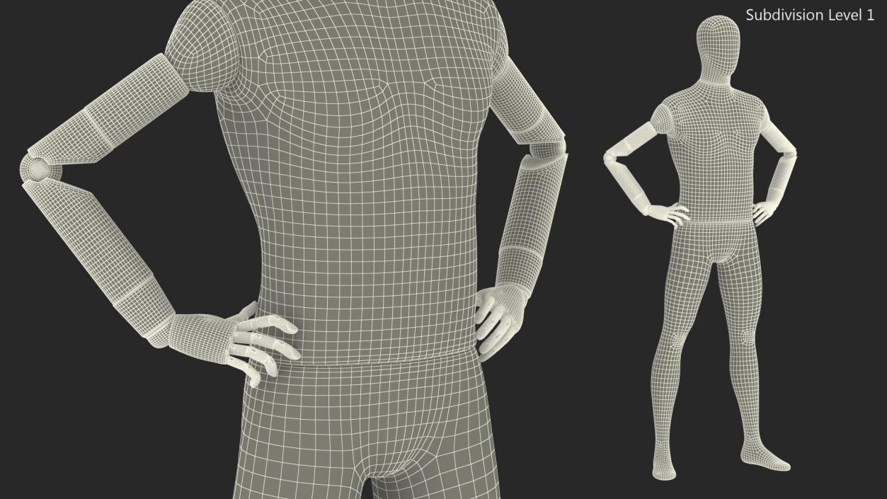 3D model Flexible Manikin Hands On Hips