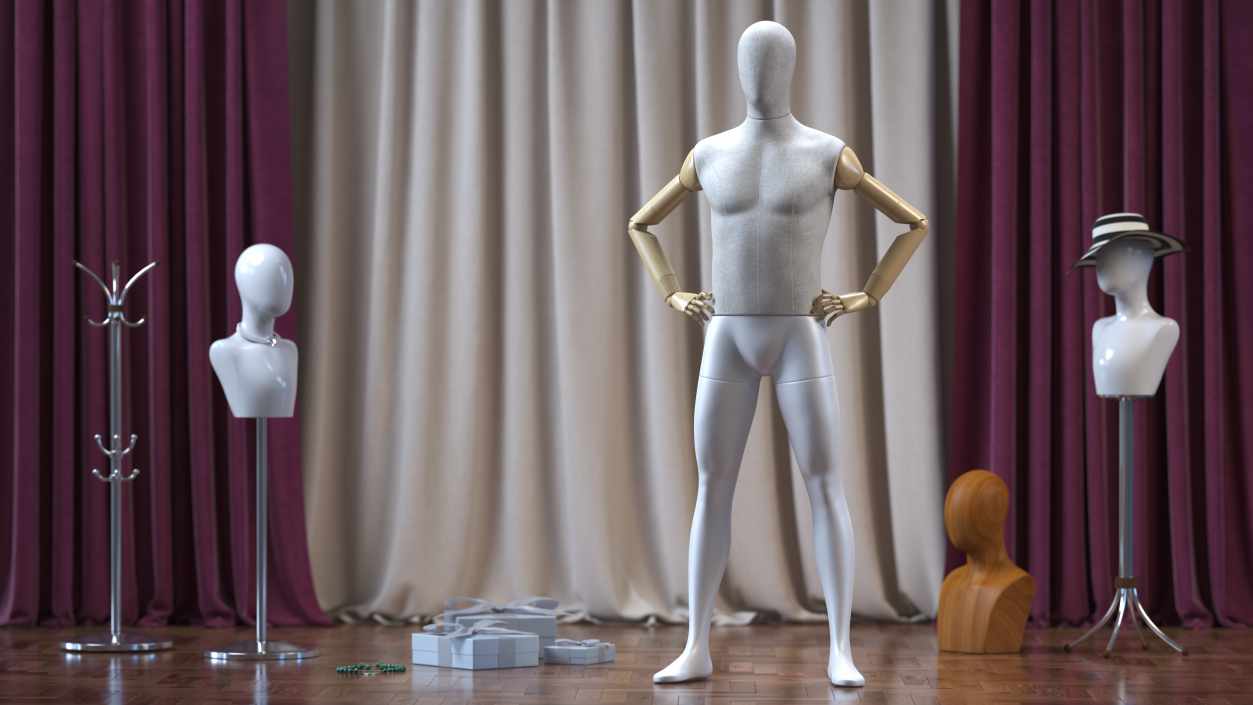 3D model Flexible Manikin Hands On Hips