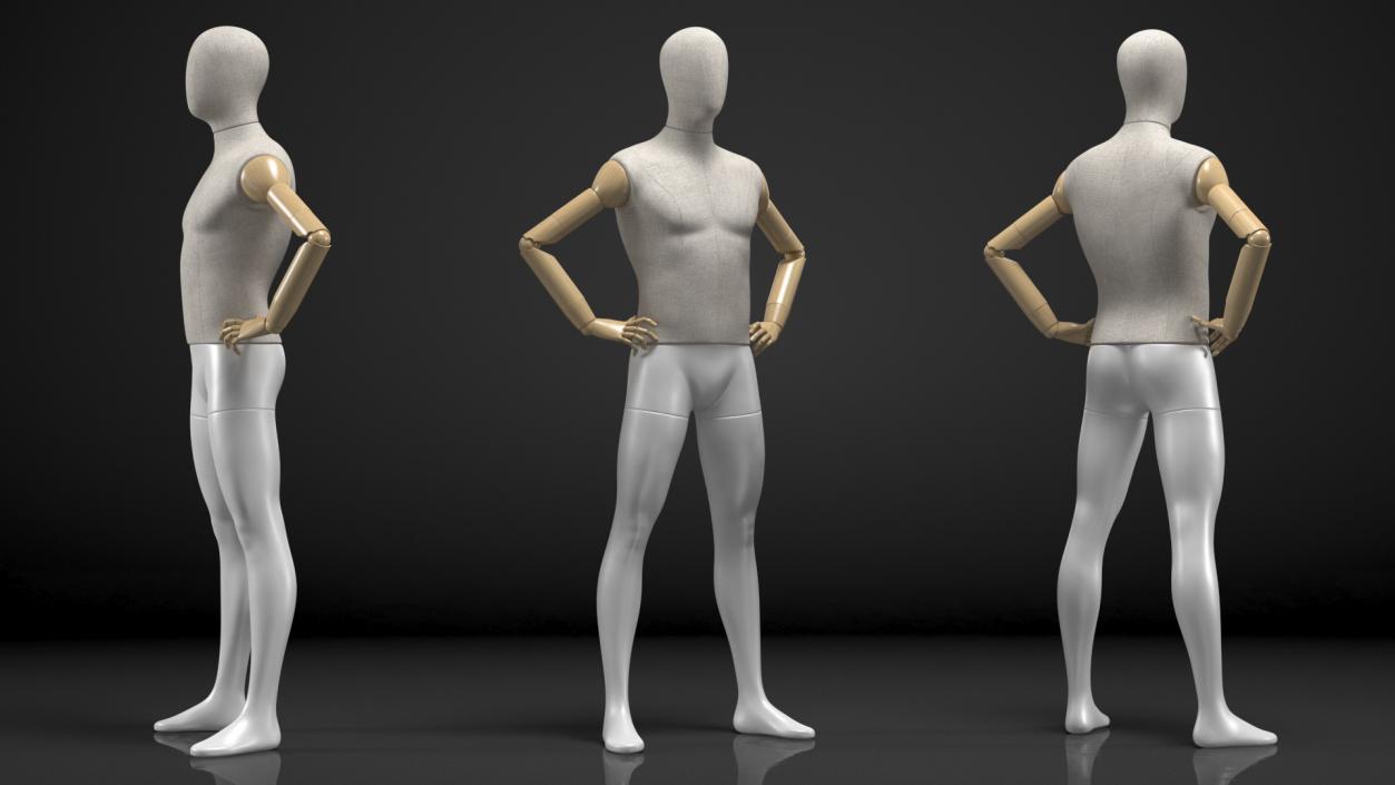 3D model Flexible Manikin Hands On Hips