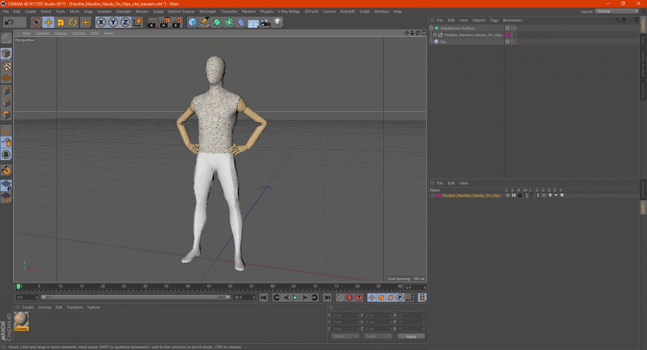 3D model Flexible Manikin Hands On Hips