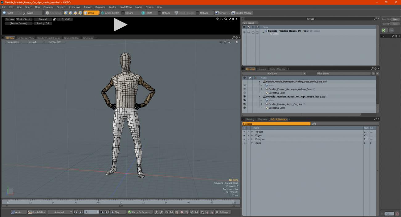 3D model Flexible Manikin Hands On Hips